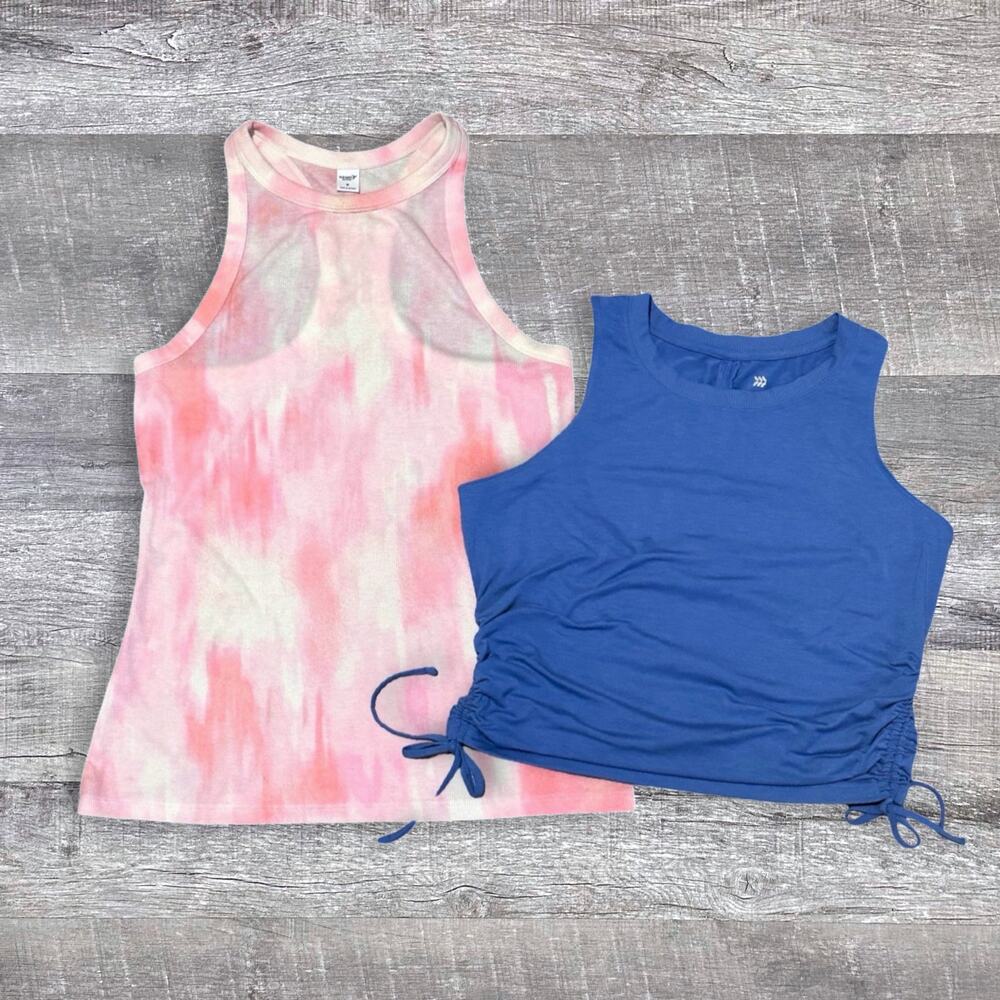Womens Active Tank Top Bundle M Old Navy Racerback All In Motion Side Tie Crop